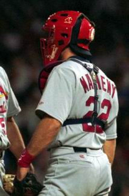 Mike Matheny St Louis Cardinals 2000 Cooperstown Throwback Away Stitched Jersey jersey front view
