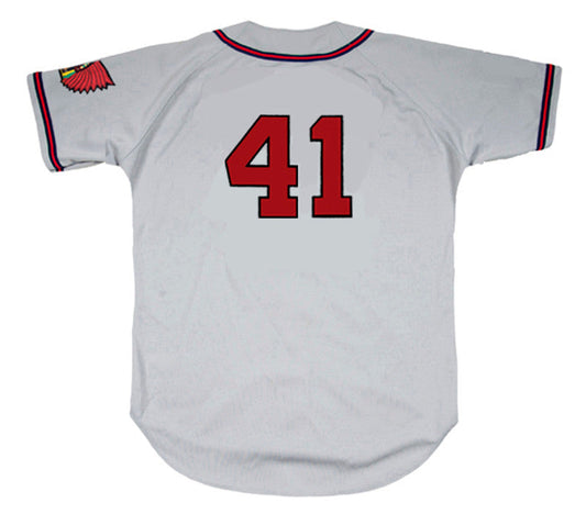 Eddie Mathews Milwaukee Braves 1955 Away Throwback Baseball Jersey jersey front view