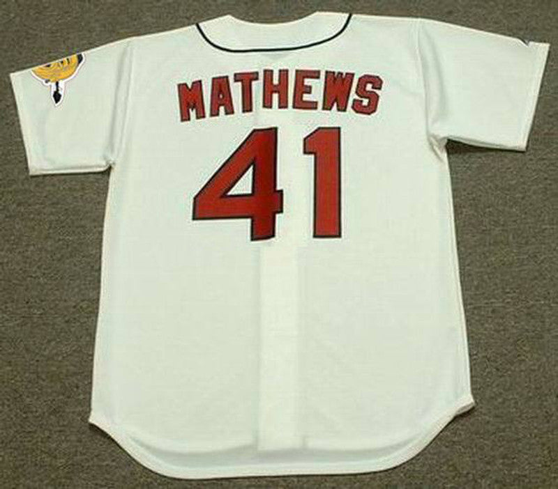 Eddie Mathews Milwaukee Braves 1960S Home Throwback Baseball Jersey jersey front view
