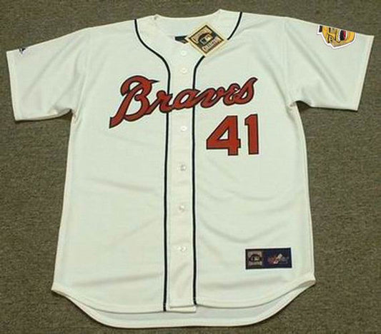 Eddie Mathews Milwaukee Braves 1960S Home Throwback Baseball Jersey jersey front view