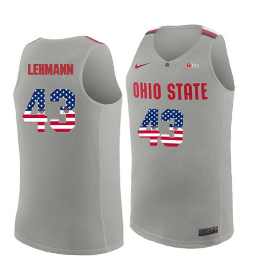 Ohio State Buckeyes #43 Matt Lehmann College Basketball Jersey Gray 9849 stitched college jersey