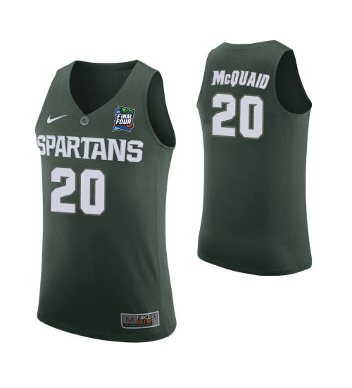Matt Mcquaid Michigan State Spartans Green Final Four College Basketball Jersey | Stitched Jersey RTJS 9025