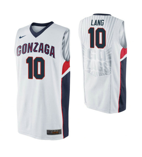 Gonzaga Bulldogs Matthew Lang College Basketball Jersey White | Stitched Jersey RTJS 4301