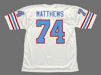 Houston Oilers Bruce Matthews NFL jersey front view
