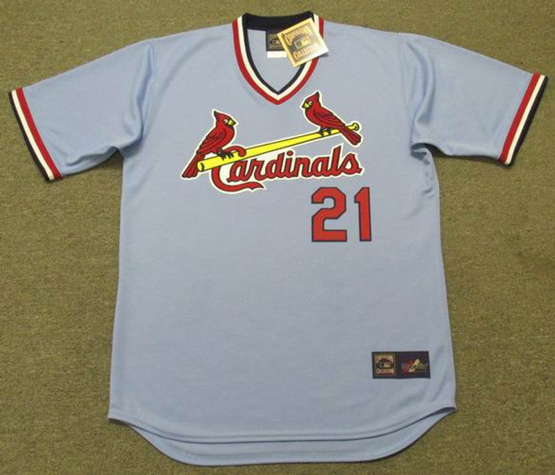 Bake Mcbride St Louis Cardinals 1975 Cooperstown Throwback Away Stitched Jersey jersey front view
