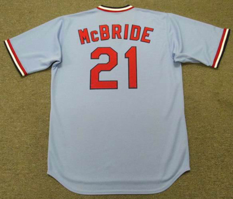 Bake Mcbride St Louis Cardinals 1975 Cooperstown Throwback Away Stitched Jersey jersey front view