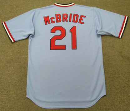 Bake Mcbride St Louis Cardinals 1975 Cooperstown Throwback Away Stitched Jersey jersey front view