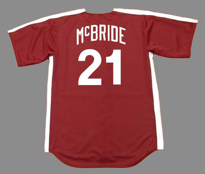 Philadelphia Phillies Bake Mcbride Cooperstown MLB jersey front view