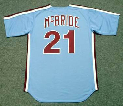 Philadelphia Phillies Bake Mcbride Cooperstown MLB jersey front view