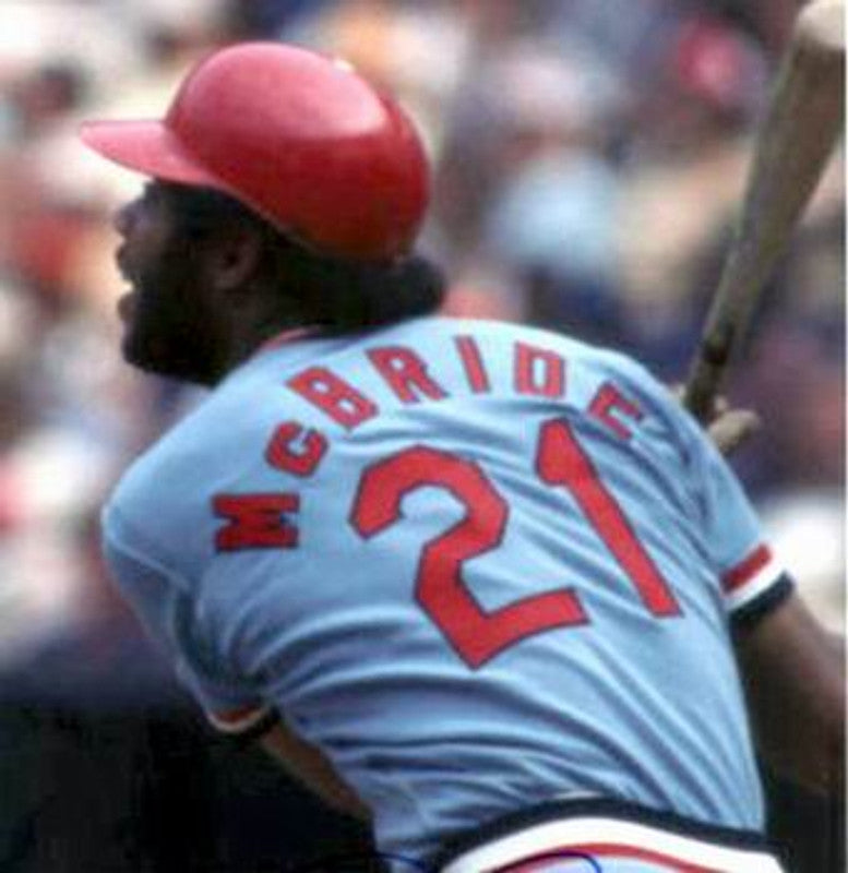 Bake Mcbride St Louis Cardinals 1975 Cooperstown Throwback Away Stitched Jersey jersey front view