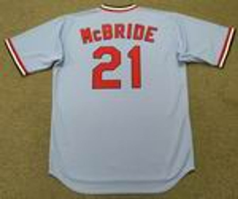 Bake Mcbride St Louis Cardinals 1975 Cooperstown Throwback Away Stitched Jersey jersey front view