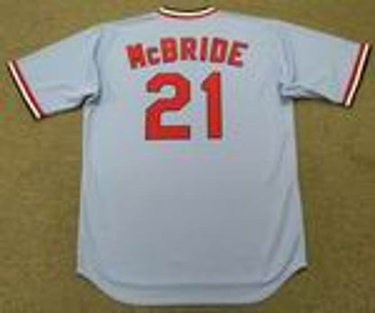 Bake Mcbride St Louis Cardinals 1975 Cooperstown Throwback Away Stitched Jersey jersey front view