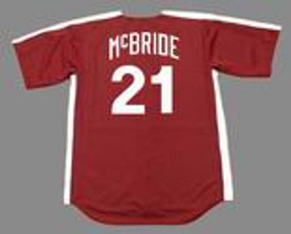 Philadelphia Phillies Bake Mcbride Cooperstown MLB jersey front view