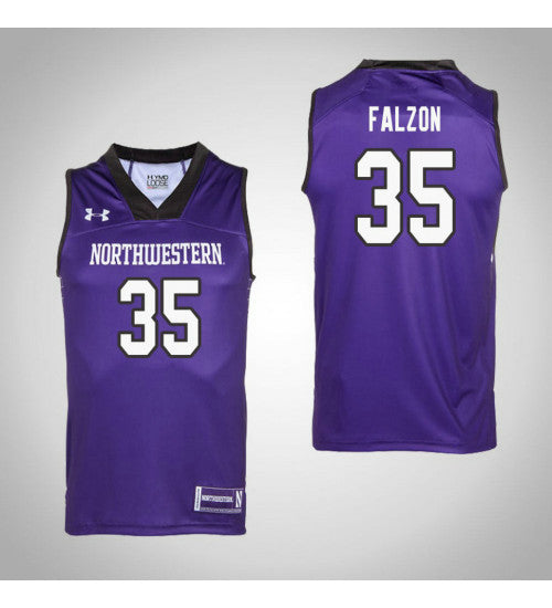 Northwestern Wildcats #35 Aaron Falzon College Basketball Jersey Purple stitched college jersey