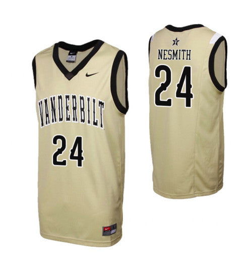 Vanderbilt Commodores 24 Aaron Nesmith Gold College Basketball Jersey | Stitched Jersey RTJS 6399