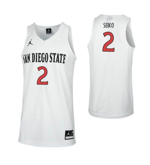 San Diego State Aztecs Adam Seiko #2 White stitched throwback college basketball jersey