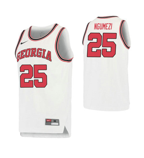 Georgia Bulldogs 25 Amanze Ngumezi Retro Performance College Basketball Jersey White | Stitched Jersey RTJS 4416
