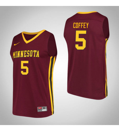 Minnesota Golden Gophers #5 Amir Coffey Performance College Basketball Jersey Maroon stitched college jersey