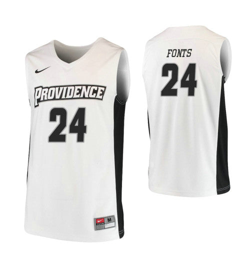 Providence Friars 24 Andrew Fonts College Basketball Jersey White | Stitched Jersey RTJS 7374