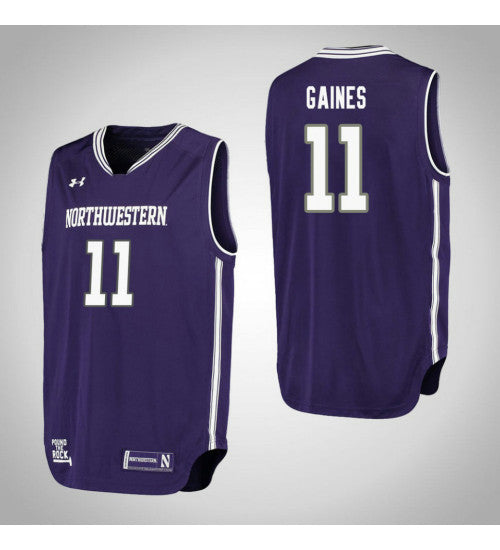 Northwestern Wildcats #11 Anthony Gaines Performance College Basketball Jersey Purple stitched college jersey
