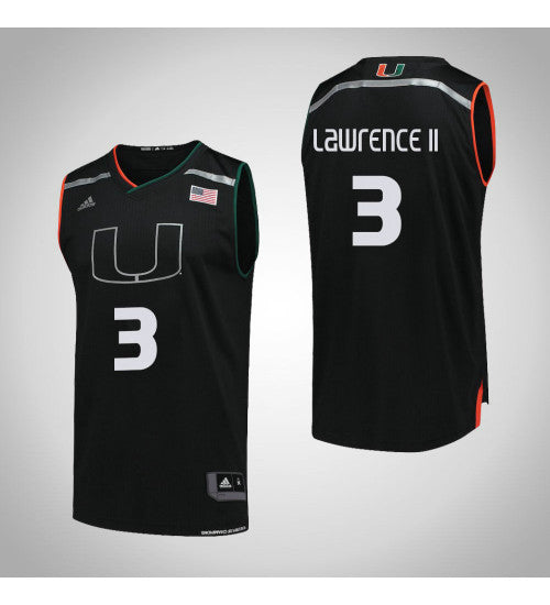 Miami Hurricanes 3 Anthony Lawrence Ii College Basketball Jersey Black | Stitched Jersey RTJS 3114