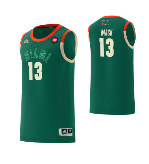 Miami Hurricanes 13 Anthony Mack Harlem Renaissance College Basketball Jersey Green | Stitched Jersey RTJS 8971