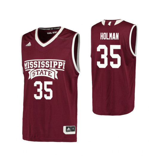 Mississippi State Bulldogs #35 Aric Holman College Basketball Jersey Maroon stitched college jersey