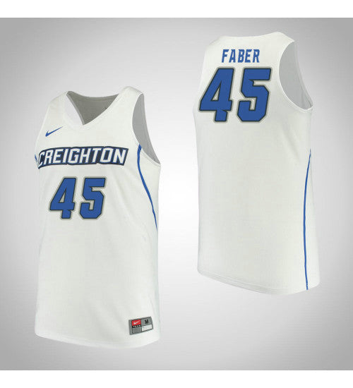 Creighton Bluejays 45 Audrey Faber Performance College Basketball Jersey White | Stitched Jersey RTJS 4983