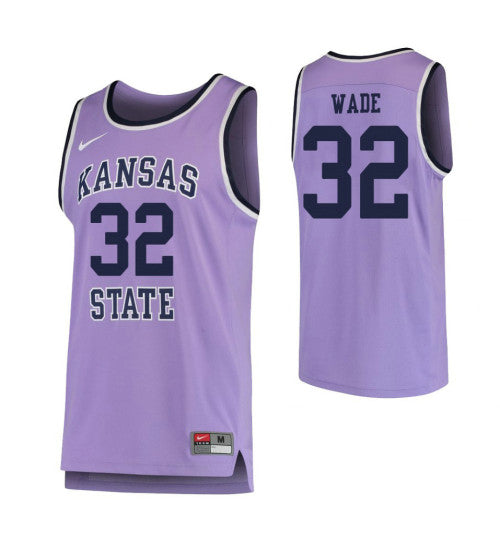 Kansas State Wildcats 32 Dean Wade College Basketball Jersey Purple stitched retro jersey