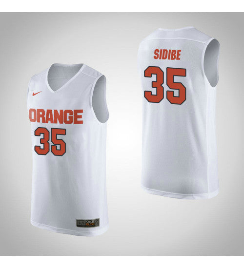 Sidibe White Syracuse Bourama #35 Orange stitched throwback college basketball jersey
