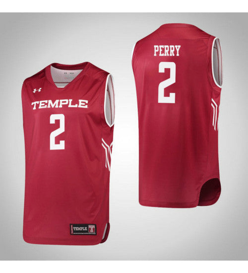 Breanna Perry Temple Owls #2 Red stitched throwback college basketball jersey