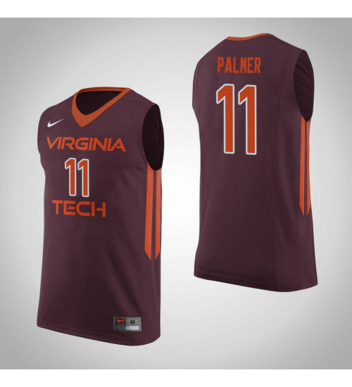 Virginia Tech Hokies 11 Brendan Palmer College Basketball Jersey Maroon | Stitched Jersey RTJS 6176