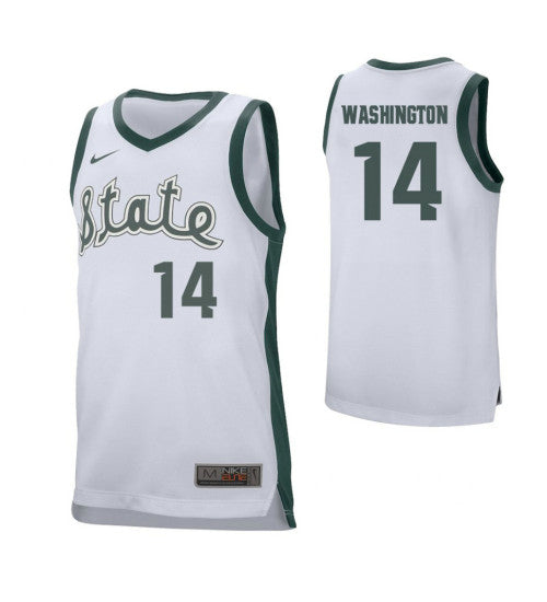 Michigan State Spartans 14 Brock Washington College Basketball Jersey White | Stitched Jersey RTJS 8844