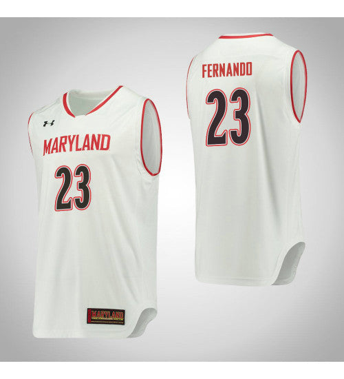 Maryland Terrapins 23 Bruno Fernando College Basketball Jersey White | Stitched Jersey RTJS 3213