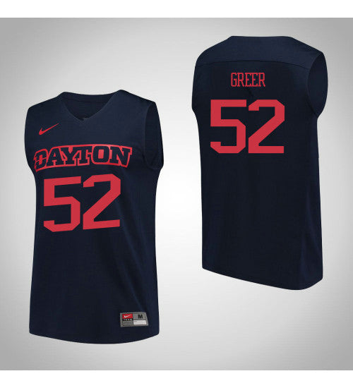 Dayton Flyers 52 Camron Greer Performance College Basketball Jersey Navy | Stitched Jersey RTJS 4894