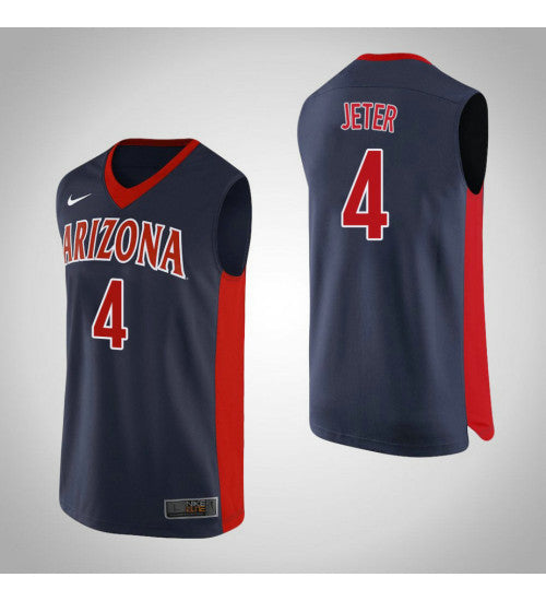 Arizona Wildcats 4 Chase Jeter College Basketball Jersey Navy 293 stitched basketball jersey for game day fanwear