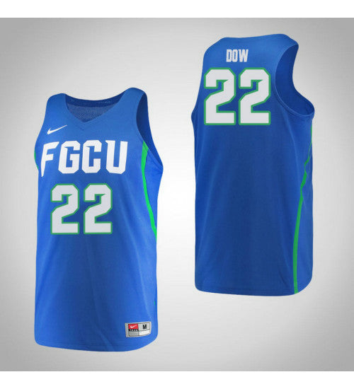 Florida Gulf Coast Eagles 22 China Dow College Basketball Jersey Blue stitched retro jersey