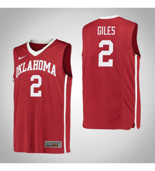 Oklahoma Sooners #2 Chris Giles College Basketball Jersey Red 9884 stitched college jersey