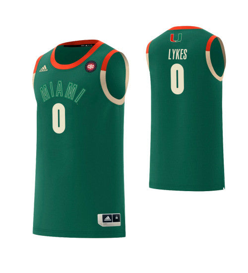 Miami Hurricanes 0 Chris Lykes Harlem Renaissance College Basketball Jersey Green | Stitched Jersey RTJS 3169
