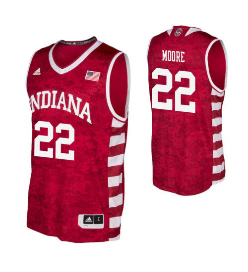 Indiana Hoosiers 22 Clifton Moore Crimson College Basketball Jersey stitched retro jersey