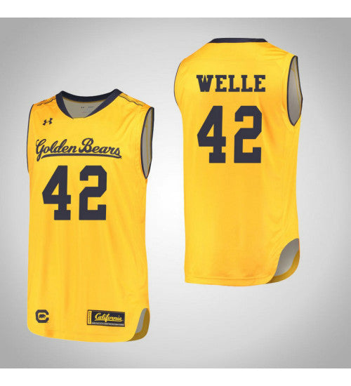 California Golden Bears 42 Cole Welle College Basketball Jersey Gold 6575 | Stitched Jersey RTJS 5173