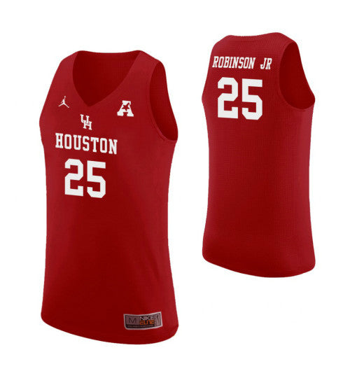 Houston Cougars 25 Galen Robinson Jr College Basketball Jersey Red | Stitched Jersey RTJS 4274