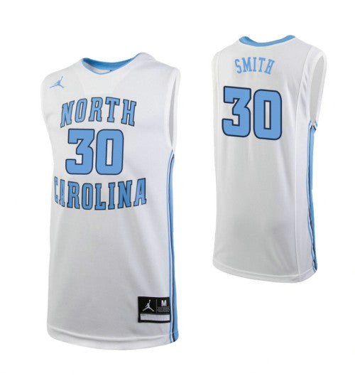 North Carolina Tar Heels #30 Kj Smith College Basketball Jersey White stitched college jersey