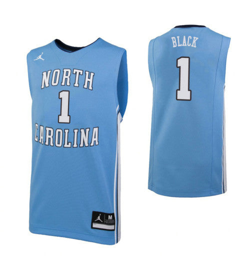 North Carolina Tar Heels #1 Leaky Black College Basketball Jersey Carolina Blue stitched college jersey
