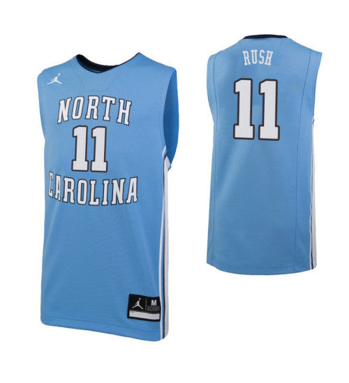 North Carolina Tar Heels 11 Shea Rush College Basketball Jersey Carolina Blue | Stitched Jersey RTJS 8144