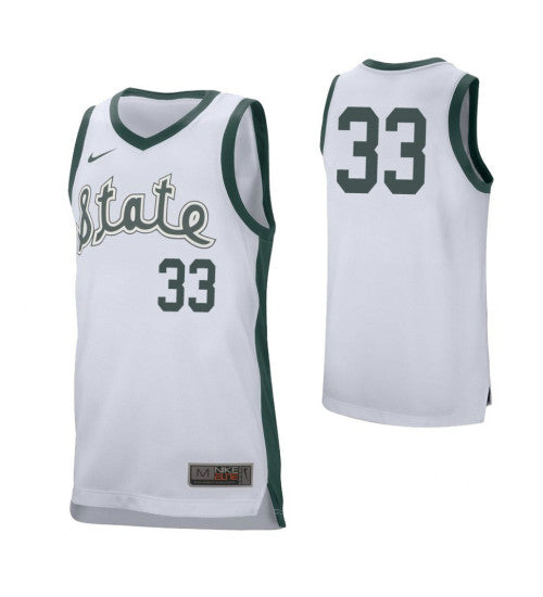 Michigan State Spartans 33 Magic Johnson Retro Performance College Basketball Jersey White | Stitched Jersey RTJS 8774