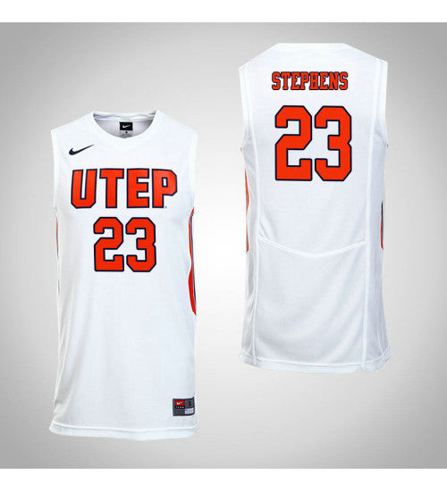 Corbin Stephens Utep Miners #23 White stitched throwback college basketball jersey