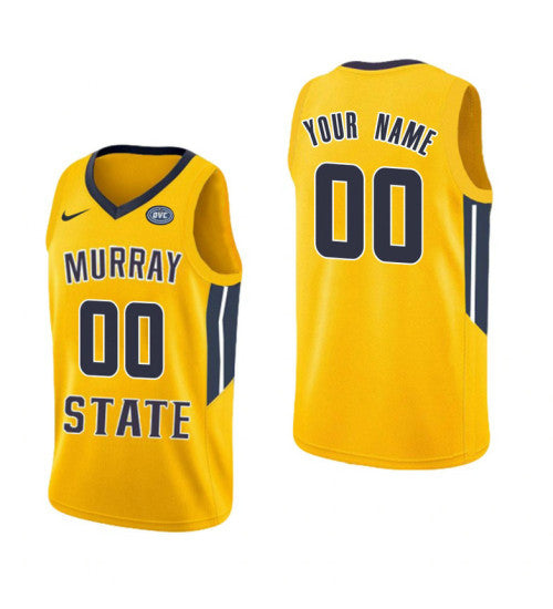 Murray State Racers Custom College Basketball Jersey Yellow 4413 | Stitched Jersey RTJS 7335