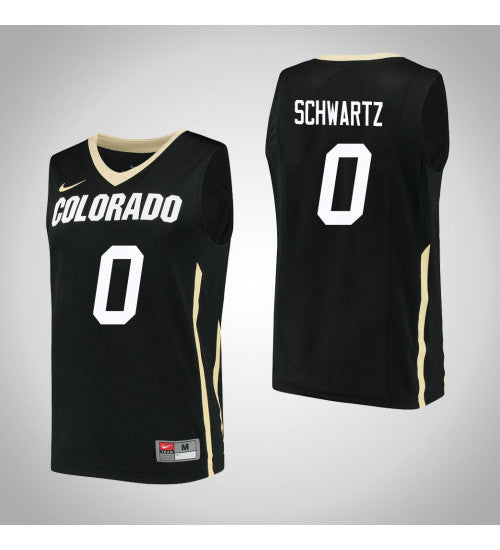 Colorado Buffaloes 0 Dshawn Schwartz College Basketball Jersey Black stitched basketball jersey for game day fanwear