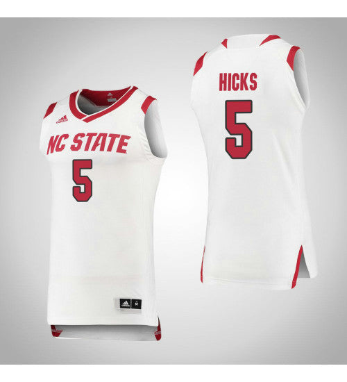 Nc State Wolfpack 5 Darius Hicks College Basketball Jersey White | Stitched Jersey RTJS 8220